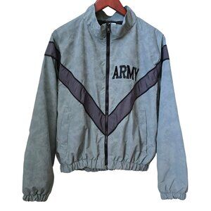 JWOD Skilcraft Army PFU Windbreaker Jacket Small Short Gray Digital Camo